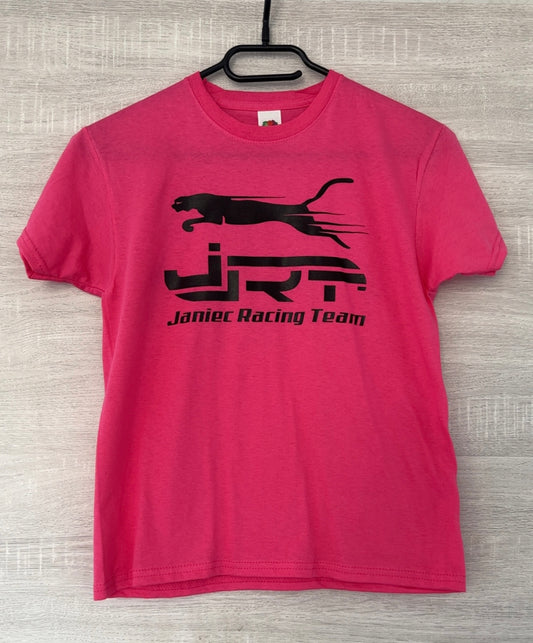 Tee-shirt rose flocage noir