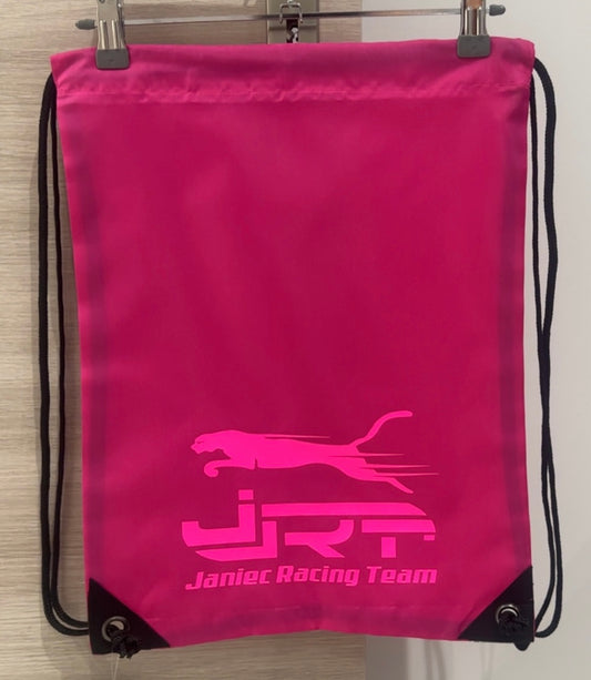 Sac cordelettes rose flocage rose fluo